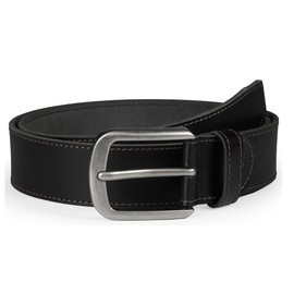 BELTER Men's Leather Belt Genuine Buffalo Leather 3.8 cm Wide, black