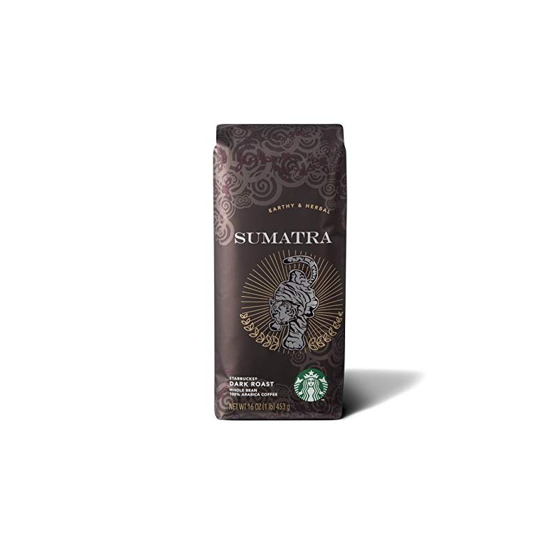 Starbucks Sumatra Whole Bean Coffee, 16 oz, Pack of 6