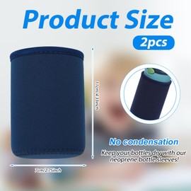 2pcs Cup Cover Holder for Contigo Aubrey, 4.3 x 2.7 x 2.7inch Reusable Cup Sleeve bottle boot Cold Hot Beverages Drinks for Contigo Aubrey 14oz Bottles (Blue)