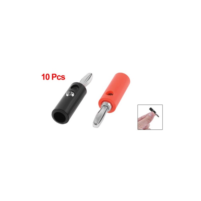 uxcell a13051400ux0579 Plastic Shell Audio Speaker Cable Banana Connector Black