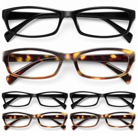 Gaoye Reading Glasses for Women, 6 pack Fashion Readers for Women Men Spring Hinge Eye Glasses, Blue Light Reading Glasses