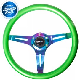 NRG NEW NRG Steering Wheel Classic Wood Grain Neochrome Center+ HARDWARE ST-015MC-GN