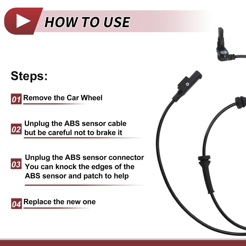 HEROFFIX ABS Wheel Speed Sensor Rear Left Right ABS Sensor