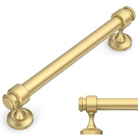 Amerdeco 10 Pack Brushed Gold Cabinet Pulls 5 Inch Hole Centers Cabinet Handles for Kitchen Cabinet Hardware,Cabinet Handles for Bathroom Drawer Handles IH0007