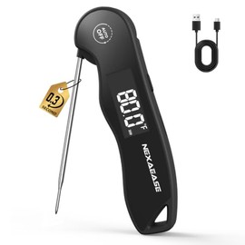Meat Thermometer Digital 0.3s Instant Read Food Thermometer ±0.5℉ Accuracy | Grill Thermometer USB Rechargeable,IPX6 Waterproof,Cooking Thermometer, B