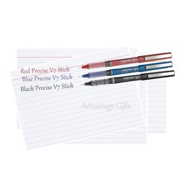 Pilot Precise V7 Stick Rolling Ball Pens, Fine Point (.7mm), Assorted Colors Black/Blue/Red Ink, 6-pk; Bundle with Plastic Reusable Pouch