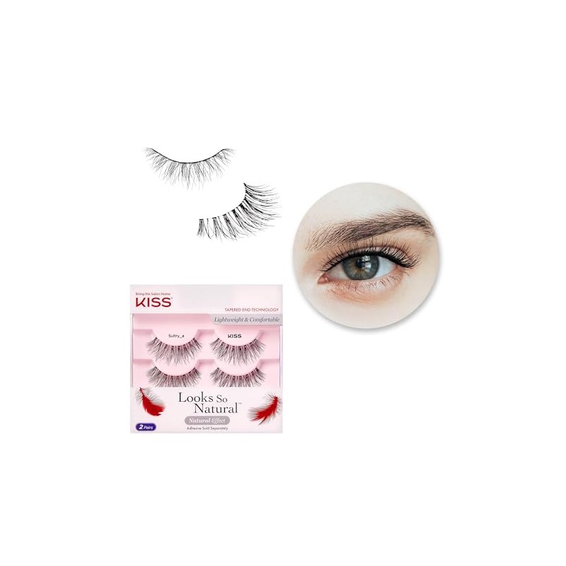 Pestañas Postizas Naturales Kiss 2 pares Looks So Natural -