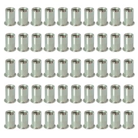 50 pcs Flat Head Stainless Steel (304) Pulling Rivet Nuts M4 M5 M6 M8 M10 Vertical Stripes Riv nuts Insert Nuts with Data Sheet