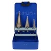 Step drill/cone cutter/drill bits 3pc set/kit 4mm - 32mm