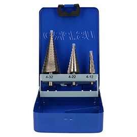 Step drill/cone cutter/drill bits 3pc set/kit 4mm - 32mm