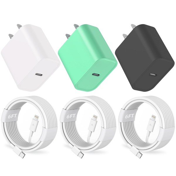 ILOUYU ILOUYU 3 Pack iPhone Fast Charger, 20W PD USB