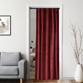 Burgundy Curtains for Bedroom,Blackout Velvet Victorian Room Darkening Insulating Thermal Drapes for Living Room,Back Tab Rod Pocket Single Curtain Panel,52 in Wide by 80 inch Long,Dark Wine Red