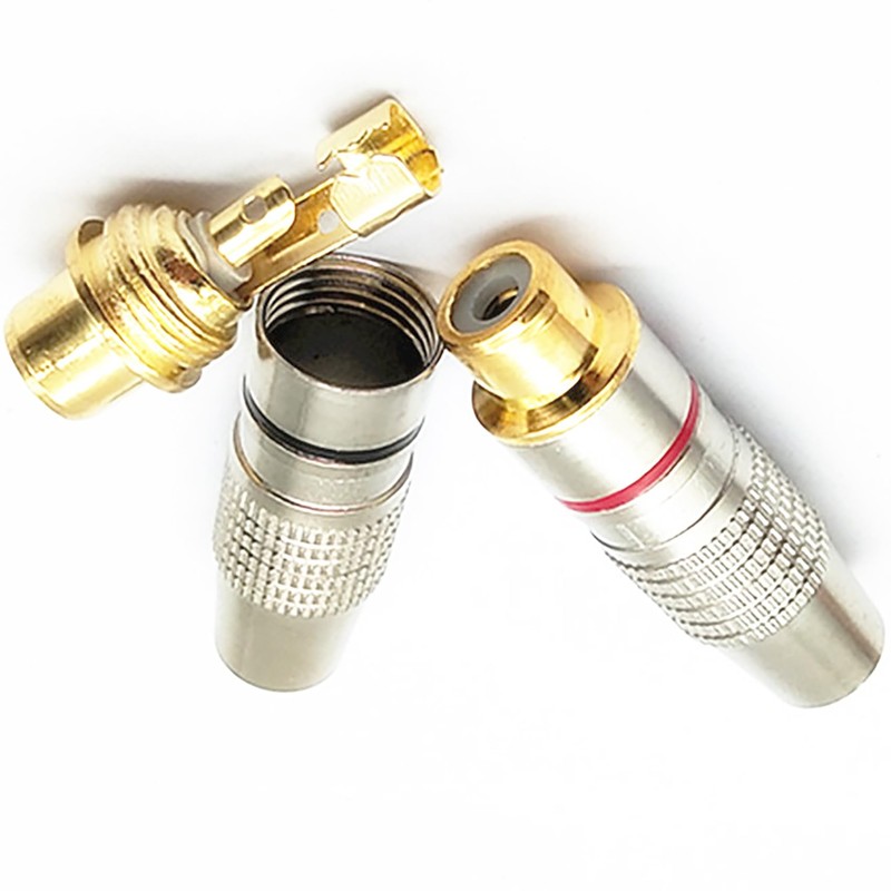 tunghey 6Pack RCA Plug Connectors Coaxial Cable Audio Adapter Gold