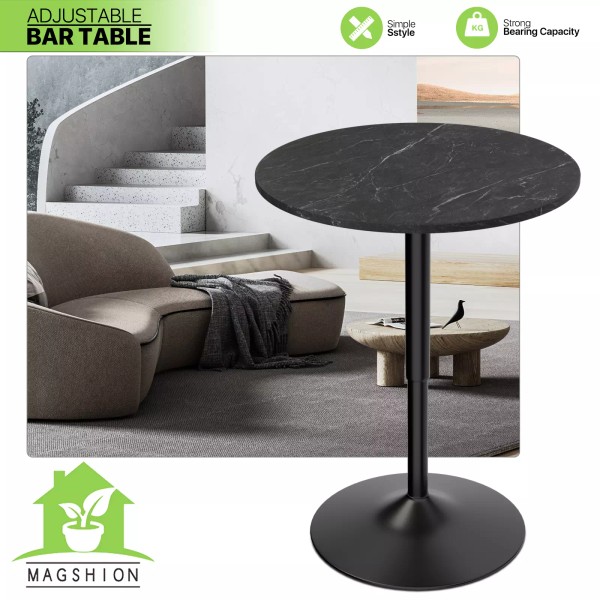 Magshion 23.6" Black Adjustable Counter Height Pub Bar Cocktail Table