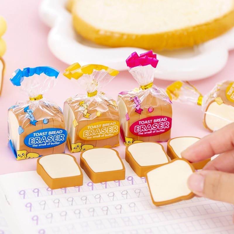 Cute Bread Eraser, Correction Stationery, Cute Stationery, Stationery, Accessories, Elementary
