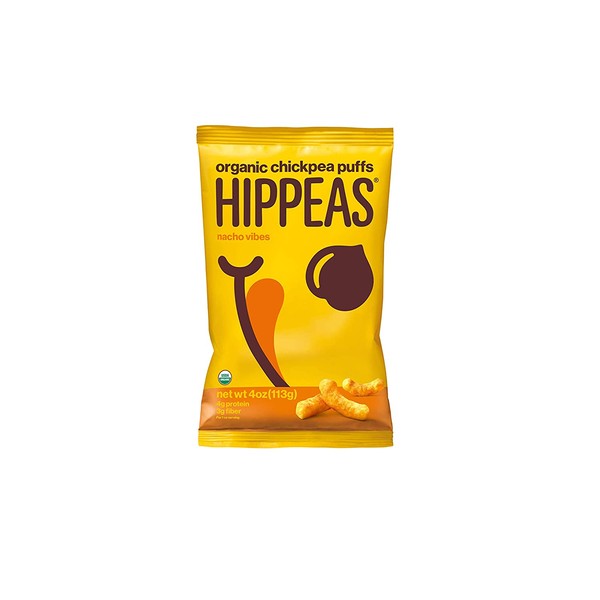 HIPPEAS Organic Chickpea Puffs + Nacho Vibes | 4 ounce, 6 count | Vegan, Gluten-Free, Crunchy, Protein Snacks