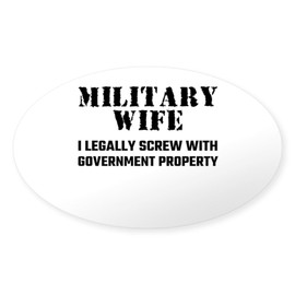 CafePress Military Wife Sticker Oval Car Bumper Sticker