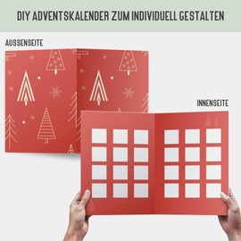 Advent Calendar for Scratching | Surprise Advent Calendar A3 | Christmas Calendar Activities | Scratch Advent Calendar for Men and Women (Winter Red)