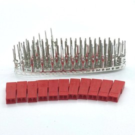 KSOPUERT 300PCS 2.54MM 2 Pin Female and Male Red Plug Housing Crimp Pin Terminal Connector Assortment Kit Compatible with JST SYP