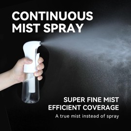 Zuhose Spray Bottle for Hair (6.8OZ /200ML) Continuous Ultra Fine Mist Sprayer for Hair, Salons, Barber, Plants, Skin Care, Cleaning White