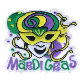 Mardi Gras Party Mask Month Holiday 2 inch Patch AVAS1232 F3D12I