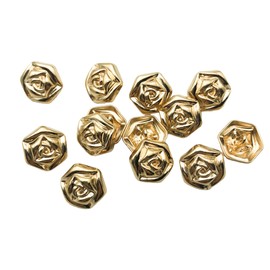 Pack of 20 Retro Rose Metal Shank Buttons Suit Coat Buttons Decorative Fastener Sewing Accessories,18mm in Diameter (Gold) PT2431