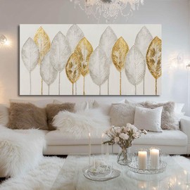 Kureful Contemporary Wall Art Black and Silver Wall Decor Simple Wall Pictures 24"x48" Wall Print for Dining Room Area Decorations for Bedroom