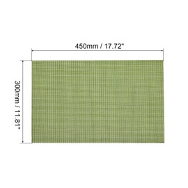 sourcing map Place Mats 450x300mm Table Mats Set of 4 PVC Washable Woven Placemat Grass Green