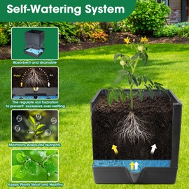 MQFORU MQFORU 2Pack Tomato Planter Boxes with Trellis, 57" Self-Watering Tomato Planter for Climbing Vegetable and Plants, Raised Tomato Planter Boxes for Indoor Outdoor Patio Greenhouse Gardening