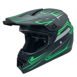 Motocross Helmet Fashion Youth Dirt Bike Helmet Unisex-Adult ATV Off-Road Mountain Bike Motorcycle Red Helmet DOT Approved (Green-L)