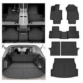 Cartist Floor Mats & Trunk Mats & Backrest Mats Fit for 2019-2024 2025 Toyota RAV4 (Include Hybrid) Accessories All Weather Cargo Liner for RAV4 Accessories Carpet Protection TPE Odorless