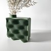 Tafunker Green Plastic Vase with Wavy Pattern, Living Room Ornaments