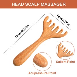 Tucnoeu 3pcs Protable Scalp Massage Comb Wooden Scalp Massager Scalp Massage for Stress Relax,Head Scalp Scratchermassage Tool for Mother, Sister and Lover