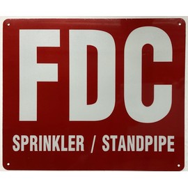 FDC sprinkler standpipe SIGN (REFLECTIVE, Red, ALUMINIUM MATERIAL,10X12 INCH,RUST FREE)