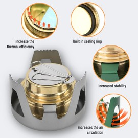 Mini Spirit Burner, Portable Spirit Stove Camping Cooker Camping Stove for Indoor Use Camping Main Picnic (Grey)