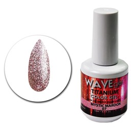 WAVEGEL Glitter Nail Gel Polish - Titanium Collection - #7 Mystic Maroon I 0.5 Oz