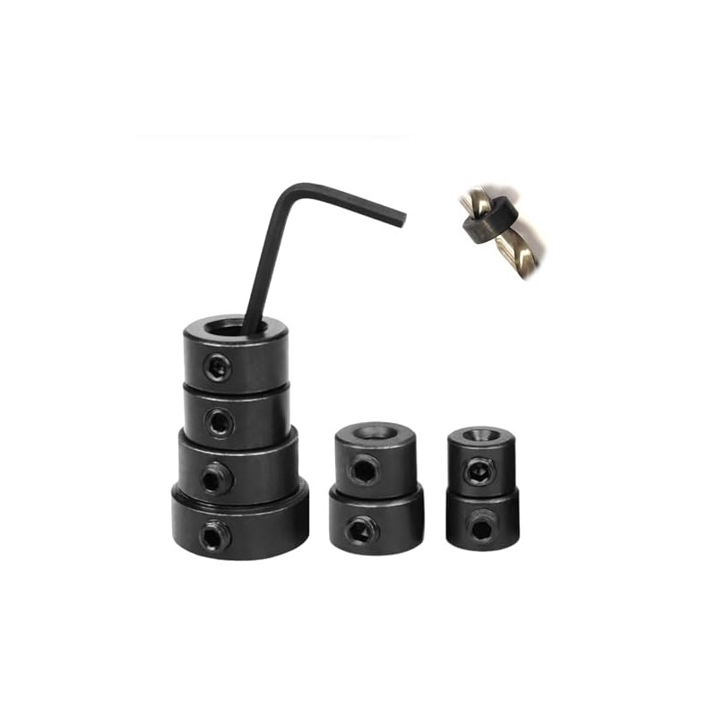 8PCS 3-16mm Step Drill Bit Depth Stops with Hex Wrench,