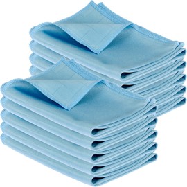 Mach1 Pack of 10 Microfibre Cloths 40 x 60 cm Blue Premium Microfibre Glass Cloths with 220 GSM in Professional Quality, No Streaks and Streaks - Lint-Free Windscreen Cloths for Home, Office, Car