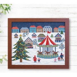 Olympus Thread 7579 Olympus Thread Embroidery Kit Cross Stitch Ono Megumi European Landscape ~ Journey Through Four Seasons ~ German Christmas Market 7579 *Frame W-42 Sold Separately