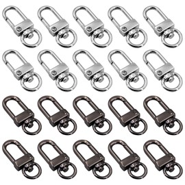 Snap Hook with Swivel Joint, Pack of 20 Zinc Alloy Key Rings Small Key Ring Carabiner Rotating Lobster Claw Clasps Key Chain