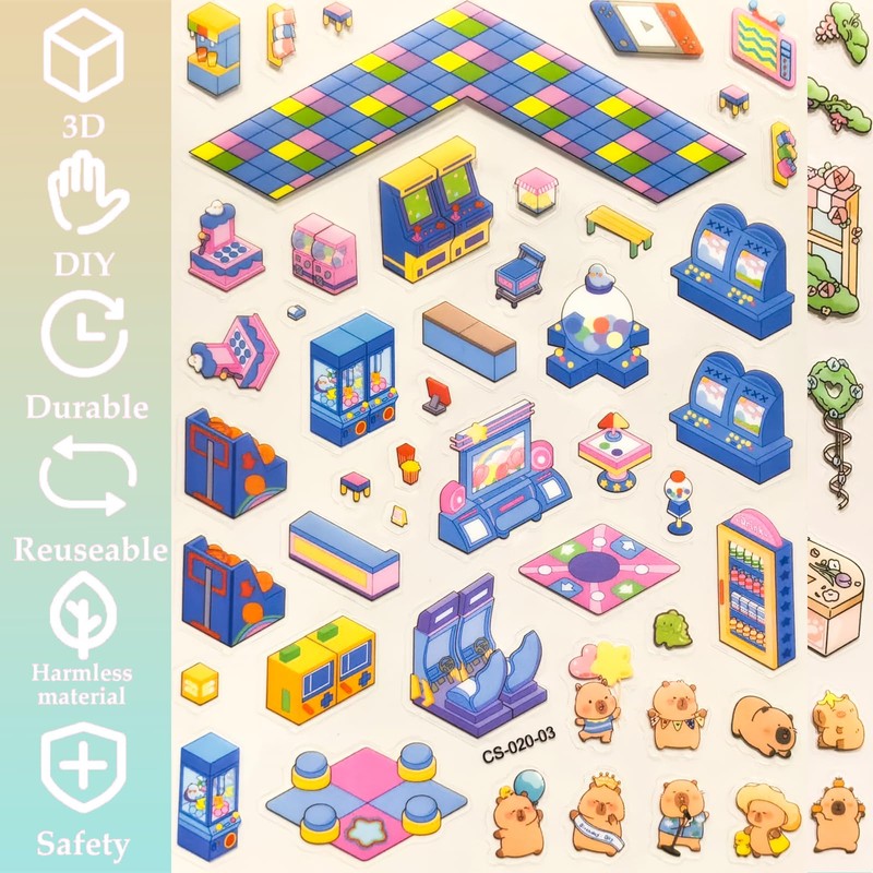 4 Sticker Books, 32 DIY 3D Scene Kits, Fun Creative