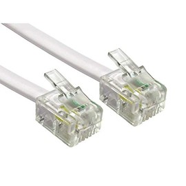 Alida Systems ® 5m ADSL Cable - Premium Quality/Gold Plated Contact Pins/High Speed Internet Broadband/Router or Modem to RJ11 Phone Socket or Microfilter/White