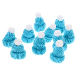 ERINGOGO 10 Pieces Children's Silver Embellishments for Crafts, Mini Cowboy Hat, Christmas Mini Knitted Hat, Mini Wool Hat, Christmas Mini Lollipop Hat, Knitted Hat, Crafts