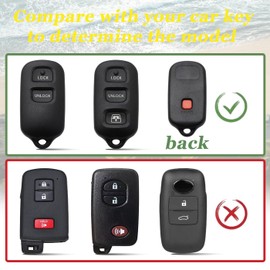 Key Fob Cover, Car Key Case Shell Protector Compatible with 1999-2009 Toyota Sequoia 4Runner Celica Echo Highlander Prius Rav4 Tacoma Yaris Tundra (Black)
