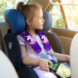 MHJY Seat Belt Pads for Kids Seatbelt Strap Cover 2 Packs Unicorn Car Seat Belt Covers Soft Comfortable Harness Pad for Toddlers Girls Boys Children, Rainbow