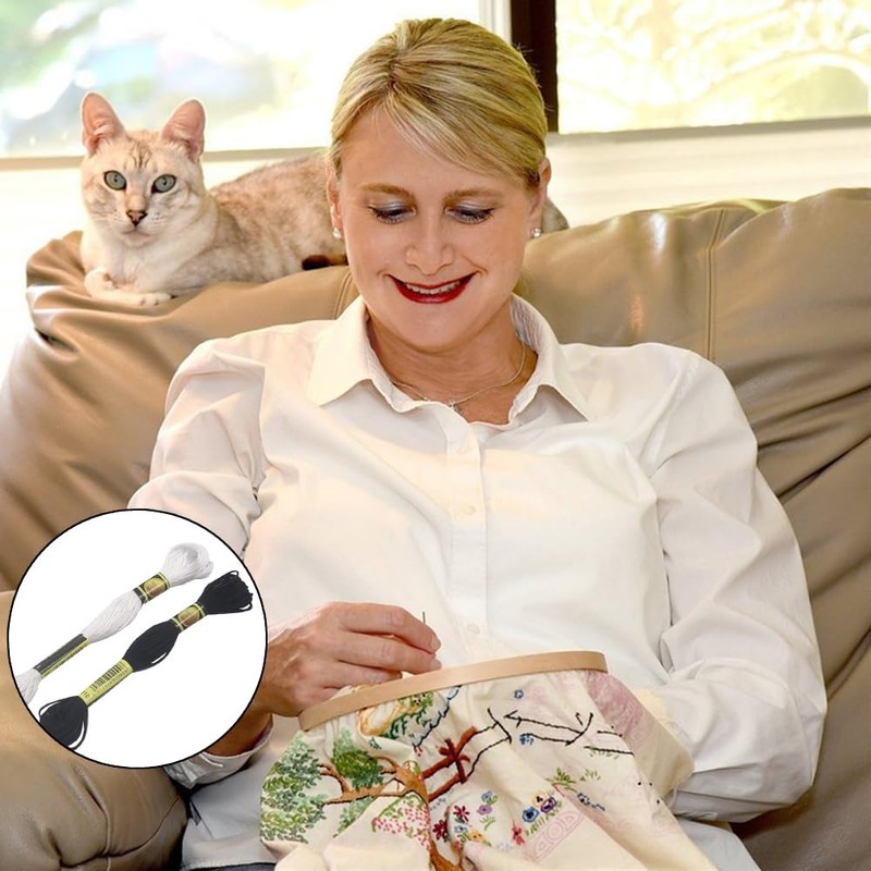 Samcos Embroidery Thread Set of 24 Pieces Long 3.2 ft