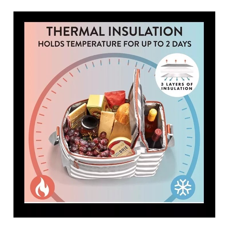 The Foundry/fit + Fresh Foundry Insulated Picnic Wine Cooler Caddy