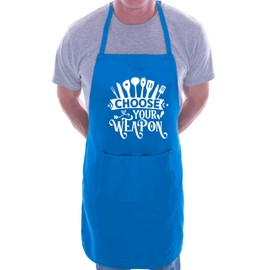 Print4U Apron Choose Your Weapon Gift For Her Gift For Him Funny Birthday Gift Blue