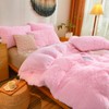 Fluffy Pink Comforter Cover Queen Set – Plush Faux Fur
