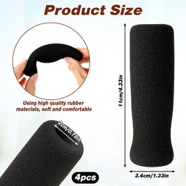 KALIONE 4 Pack Cane Grips - Black Foam Offset Handle Replacement for Seniors